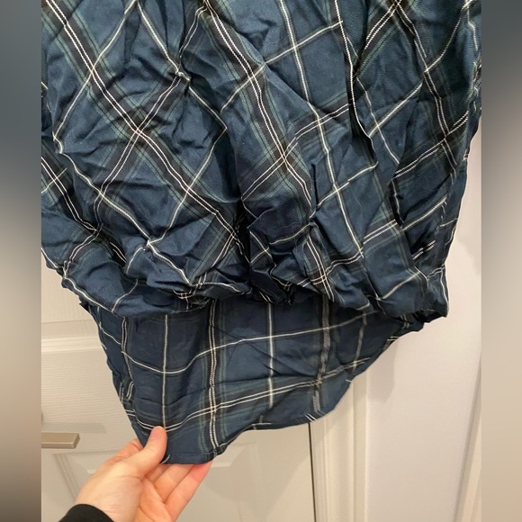 High/low medium kismet cropped blue plaid blouse - Picture 4 of 6